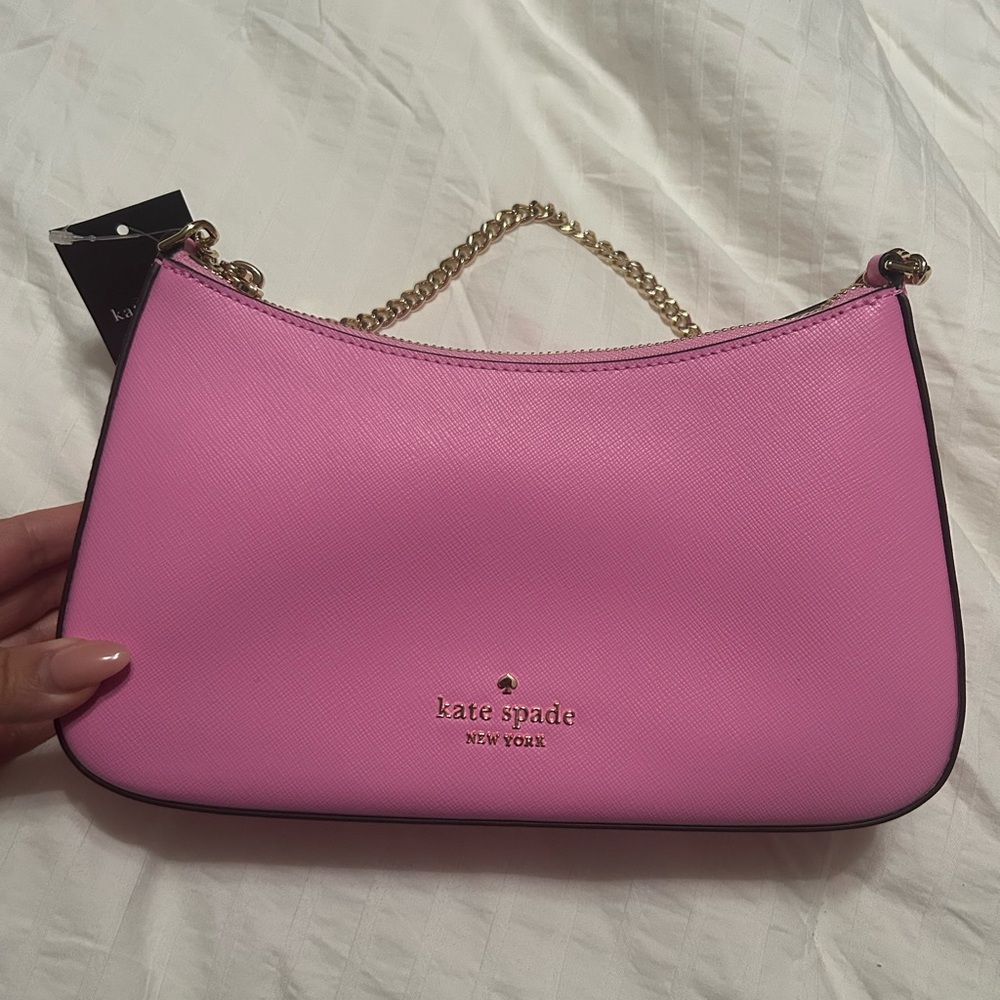 Madison Saffiano Leather Crossbody in Surf Pink